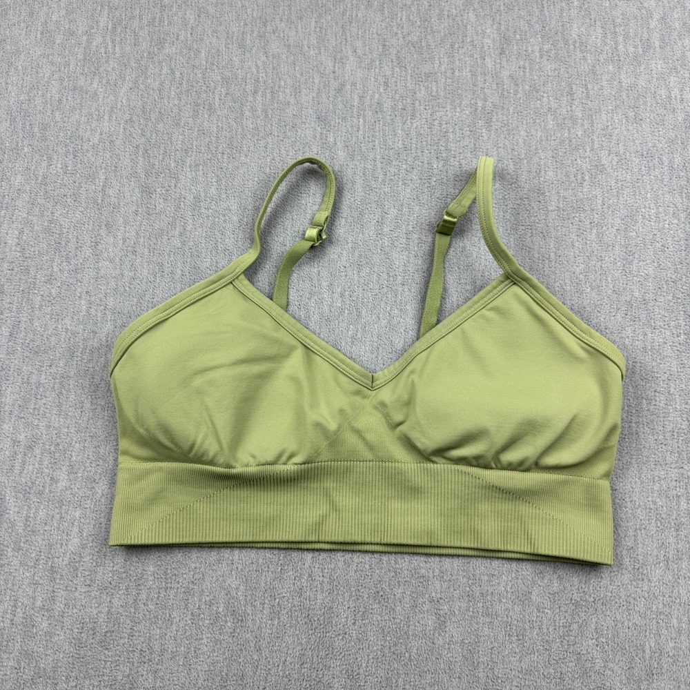 Lululemon Sports Bra Womens 8 Green Ebb to Street Light Support C/D Cup Gym Yoga